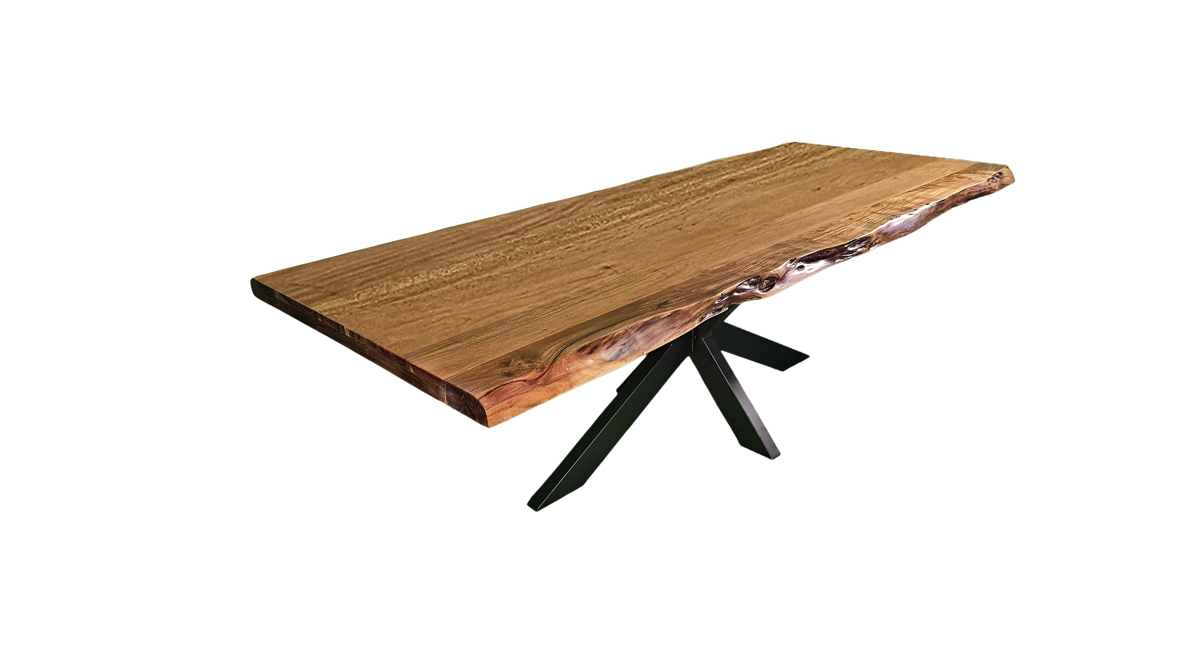 Akazie Esstisch - mit Spider Gestell | Unikat mit Baumkante