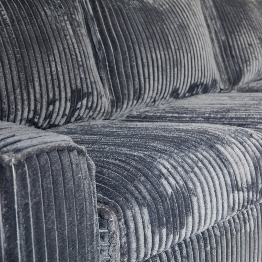 Ecksofa Teddy Anthrazit 271x199x87 cm – 2,5-Sitzer mit Ottomane links von MeinLieblingsplatz by BENEDO