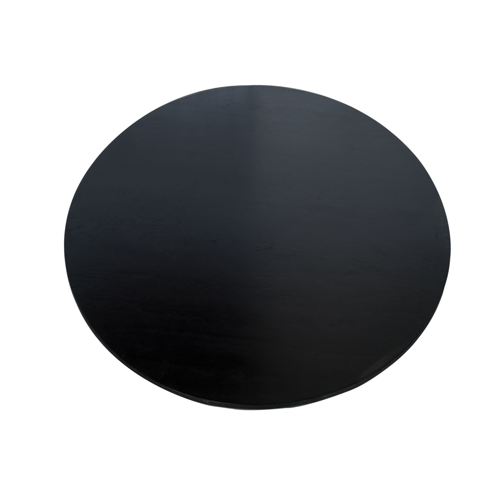 Esstisch Evoque Schwarz–massives FSC Eichenholz, Rund Ø150x76 cm