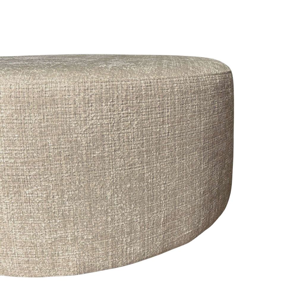 Runder Hocker MeinLieblingsplatz Taupe – Vielseitiger Pouf als Sitzgelegenheit, Fußhocker oder Deko-Element, Ø80 x 39 cm