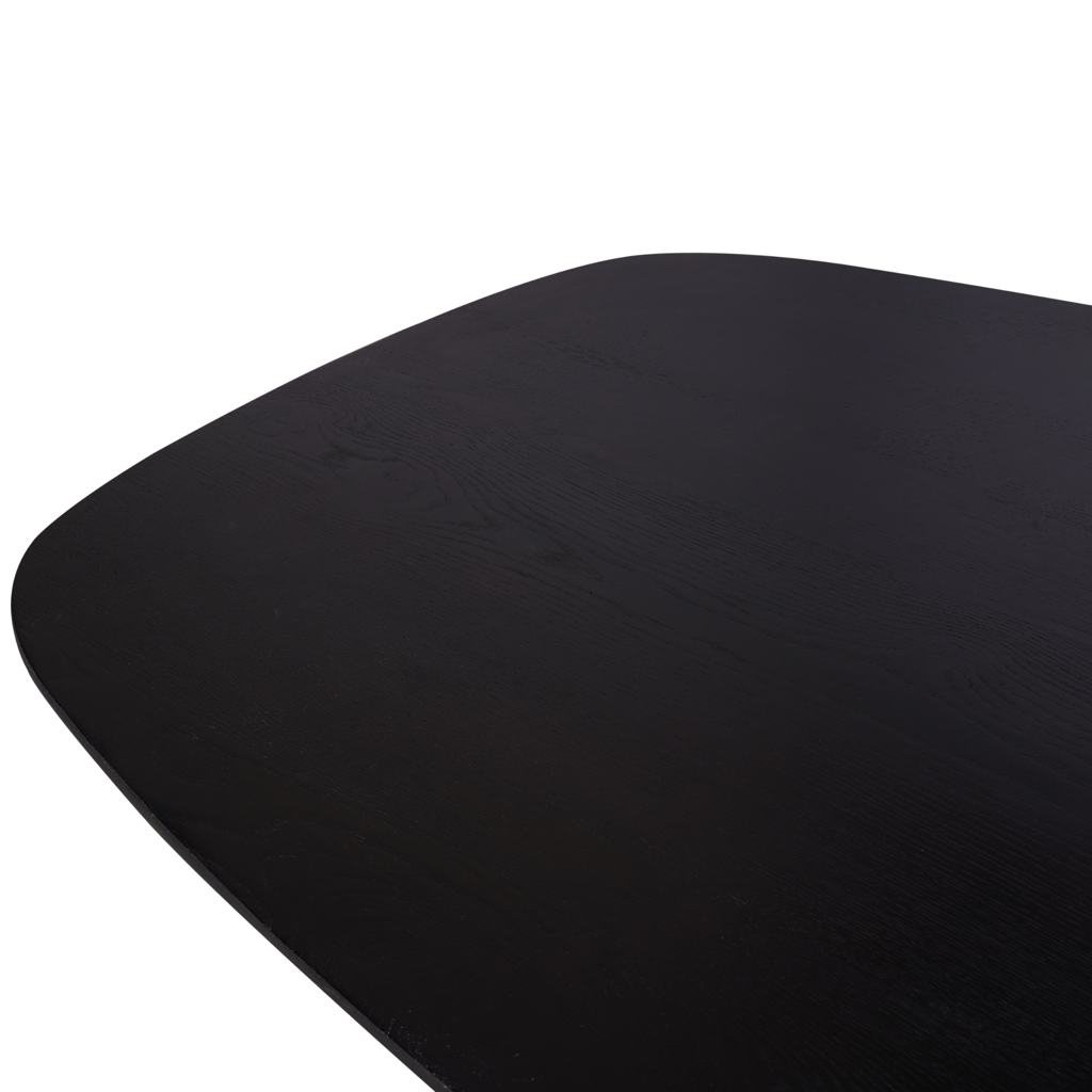 Esstisch Evoque Schwarz – FSC Eiche mit 3 cm Tischplatte & schwarzem Matrixgestell, 240 x 110 x 76 cm