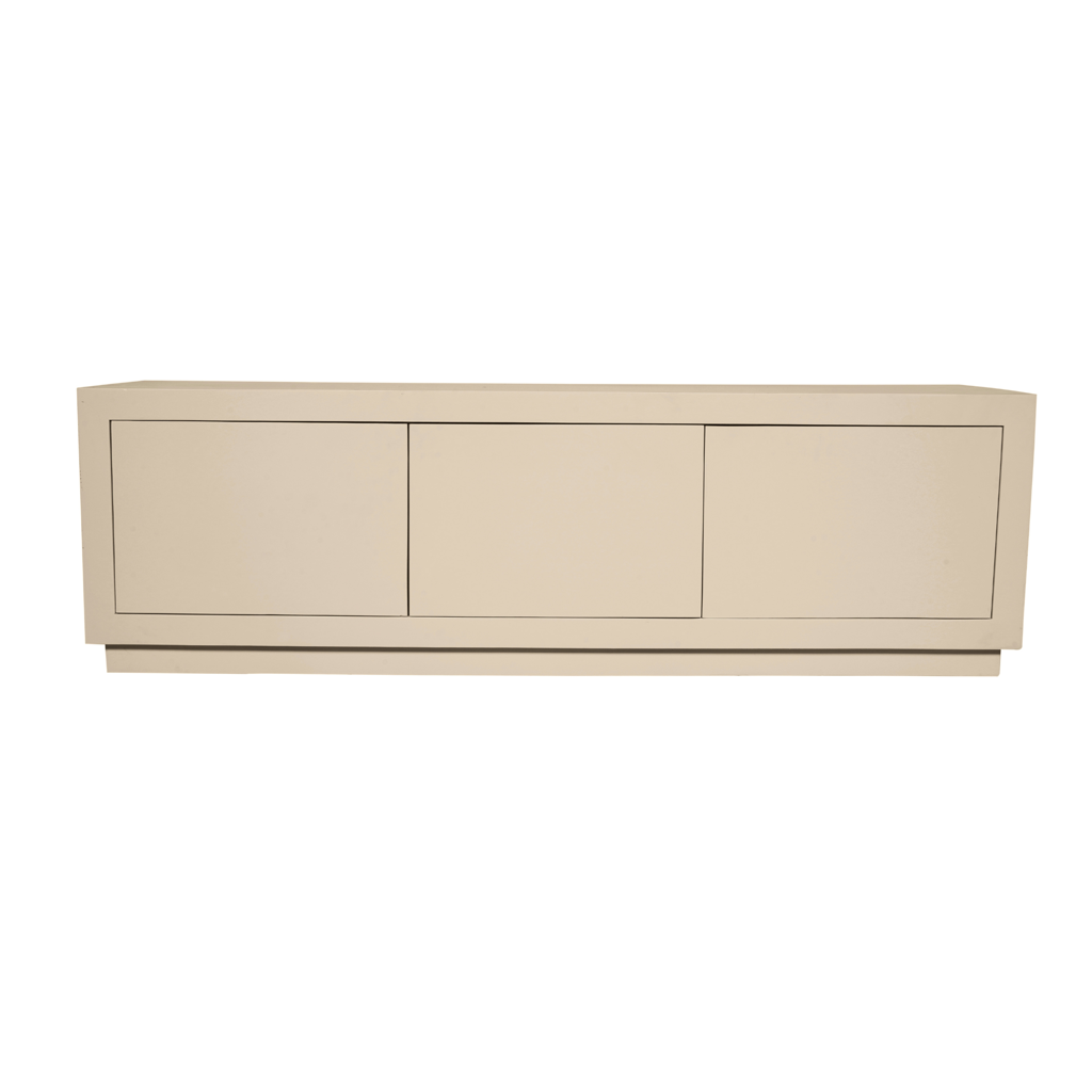 TV-Board Bali Sand – Lowboard aus Mangoholz mit Push-to-Open-System, 150 x 42 x 46 cm