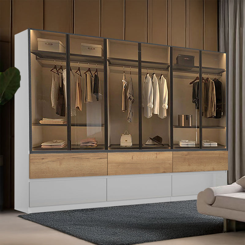 Kleiderschrank Capo Verde inkl. Schubkasten mit transparentem Grauglas