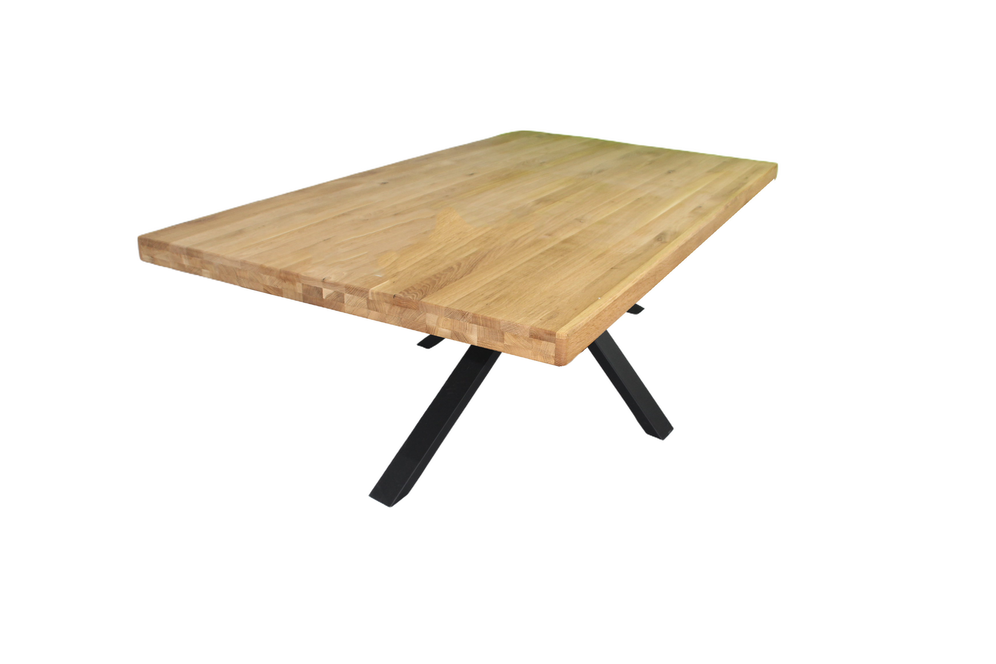 Eiche - Esstisch mit gerade Kante - Spider-Gestell in Schwarz | Unikat