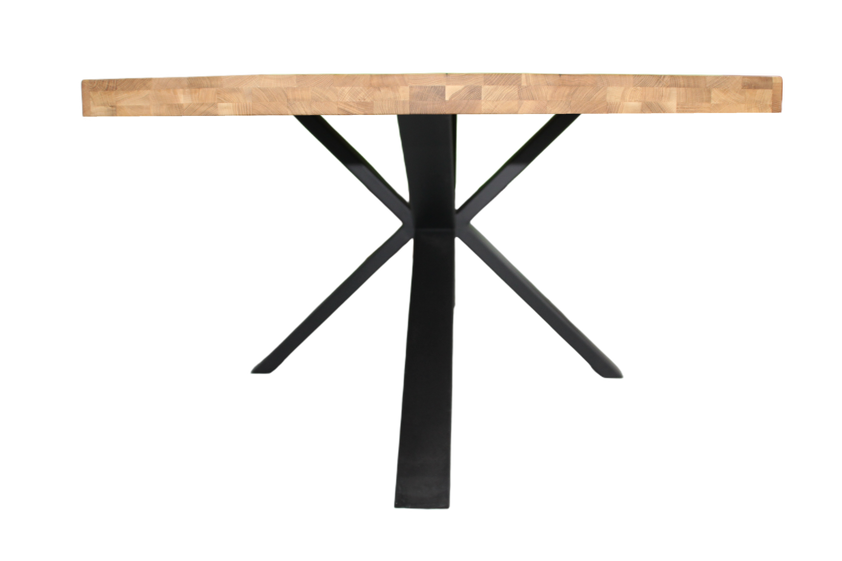 Eiche - Esstisch mit gerade Kante - Spider-Gestell in Schwarz | Unikat
