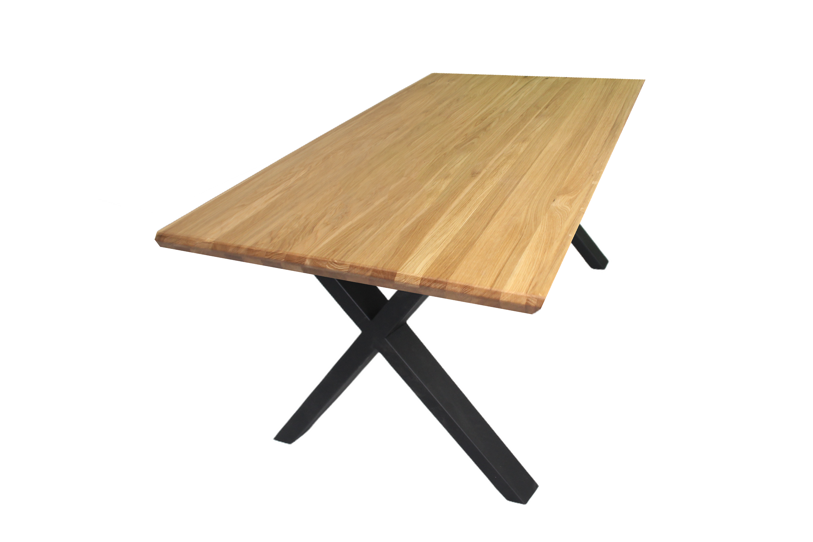 Eiche - Esstisch mit Schweizerkante - X Gestell | Unikat