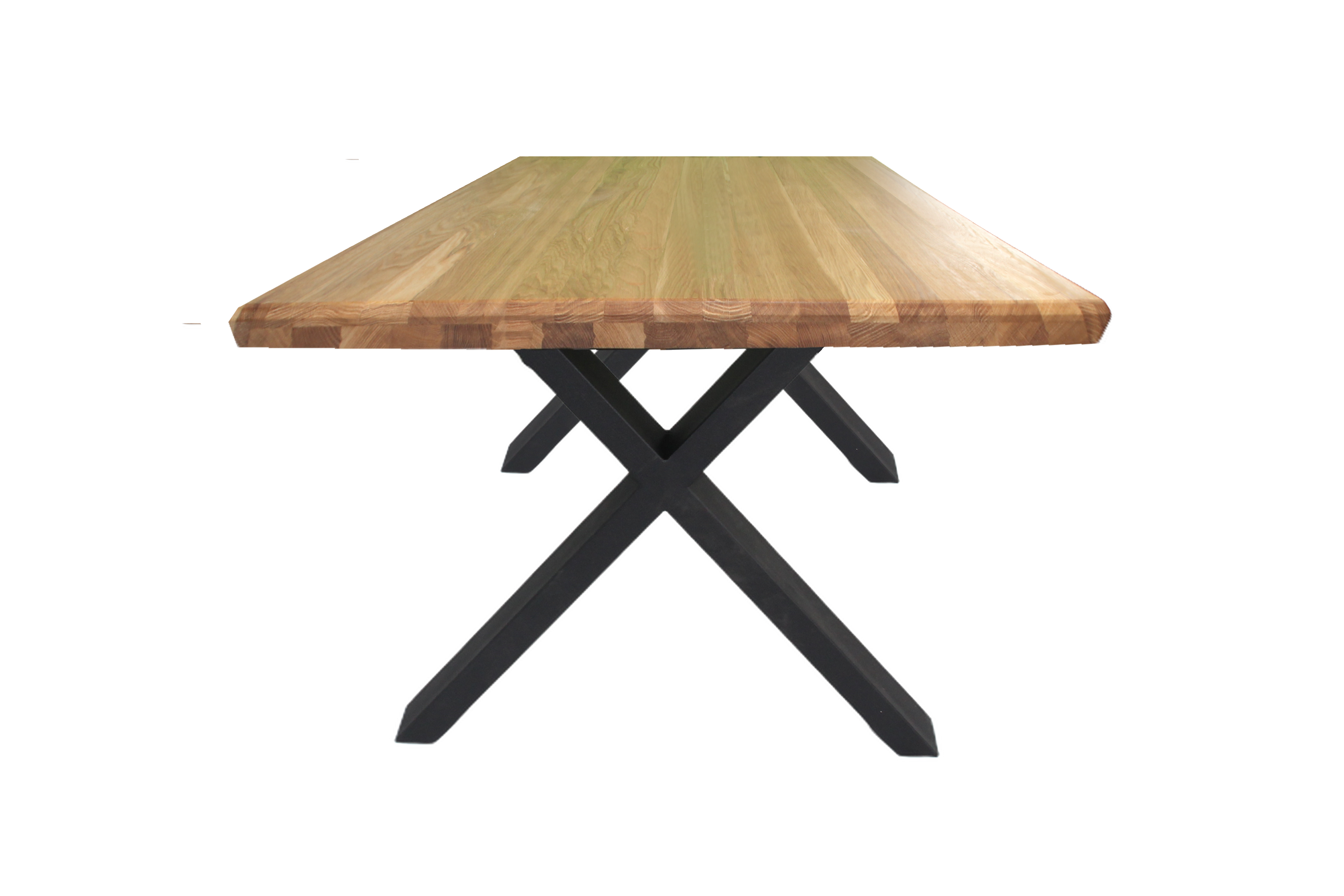 Eiche - Esstisch mit Schweizerkante - X Gestell | Unikat
