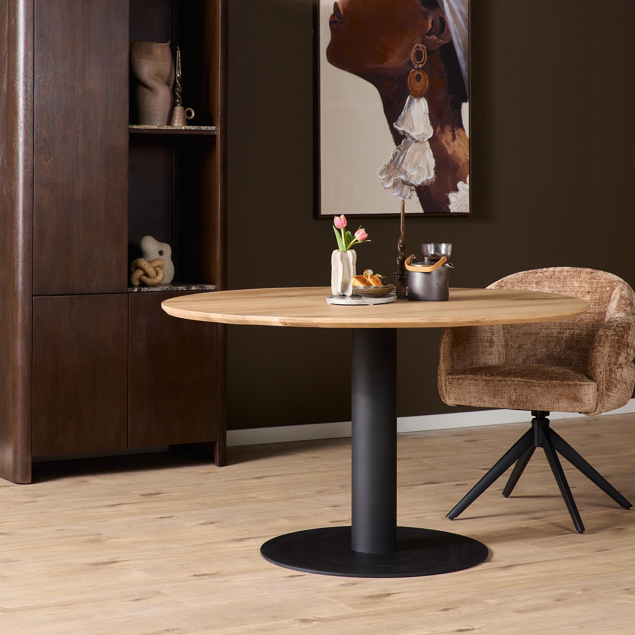 Tischbein Schwarz – modernes Metallgestell 70×70×73 cm für runde Tischplatten, stilvolle Tischbasis