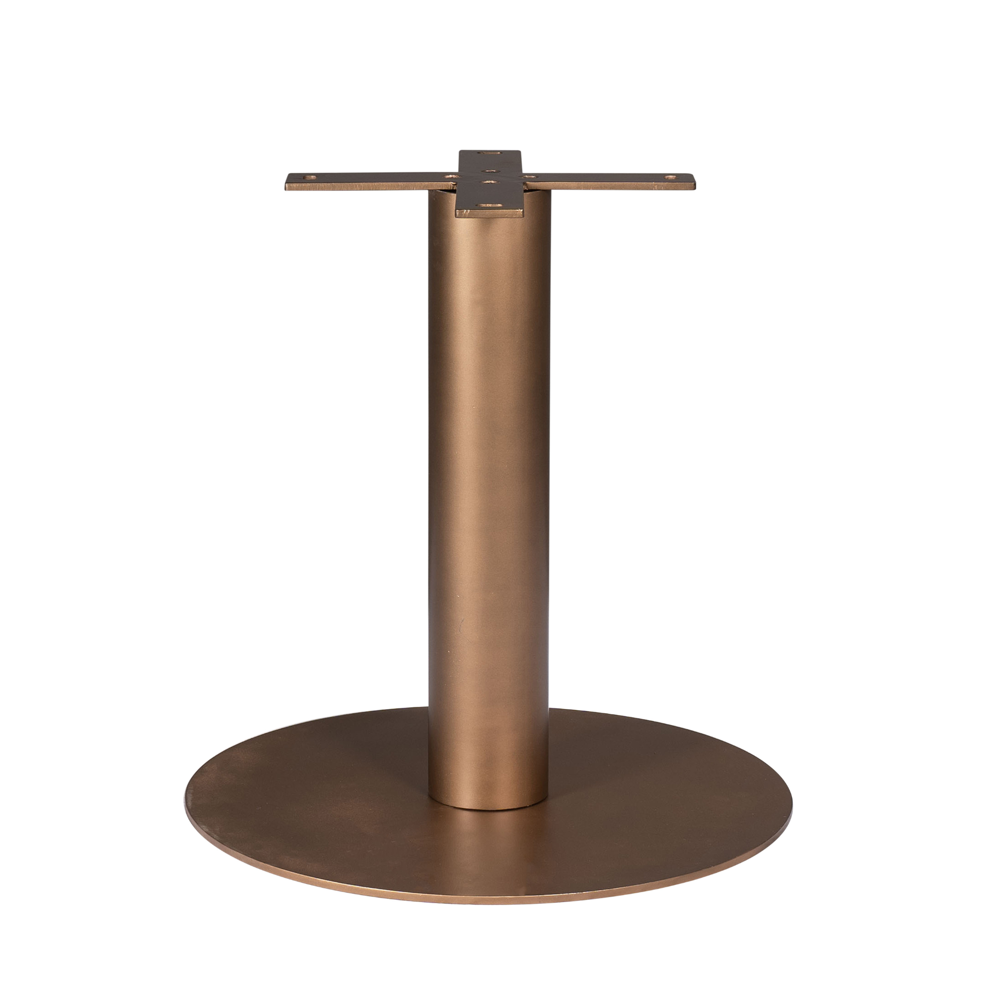 Tischbein Metall rund 70x70x73 cm – modernes Säulengestell mit Bronzefinish für runde Tischplatten Ø110–140 cm