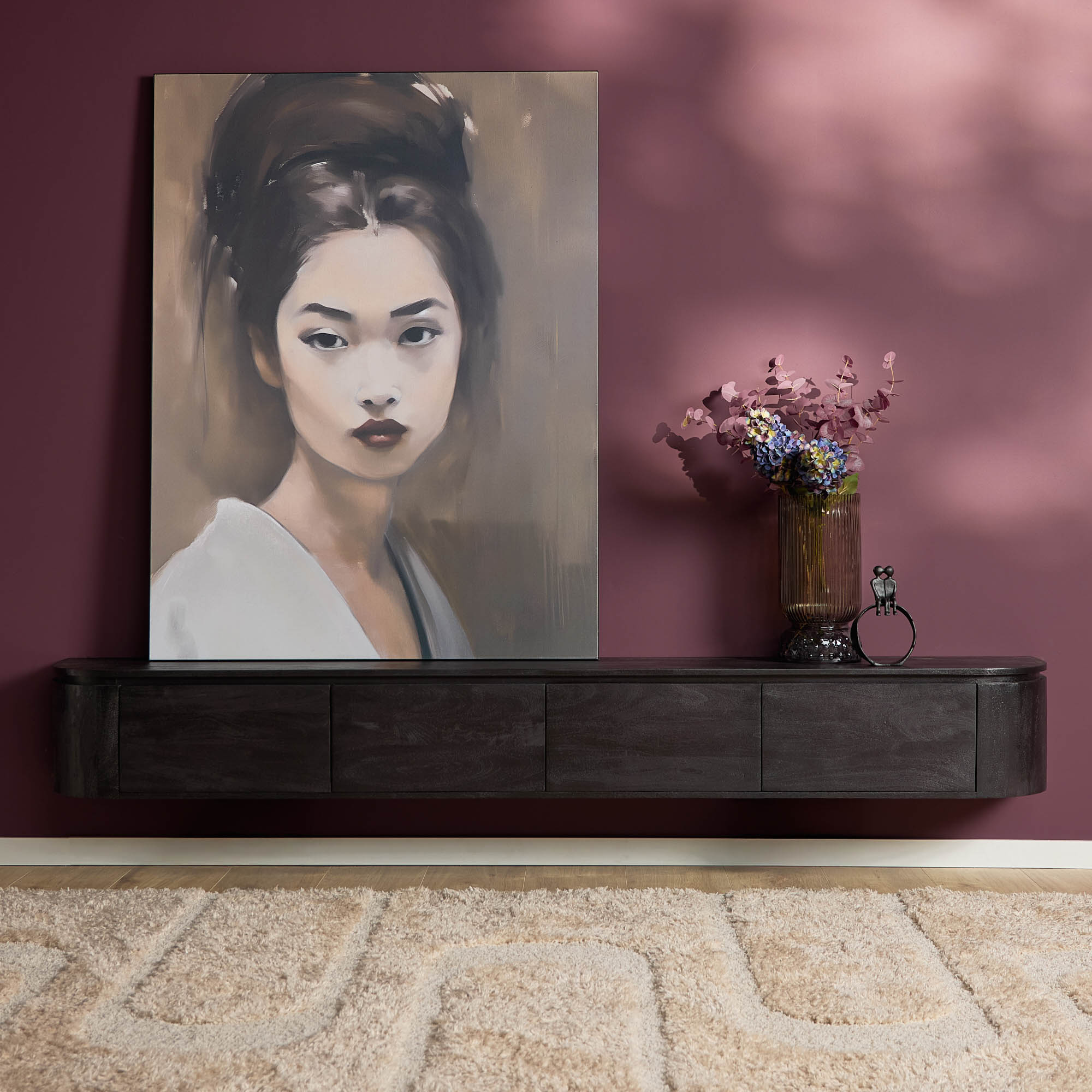 TV-Möbel Excellent Schwarz | 240 cm