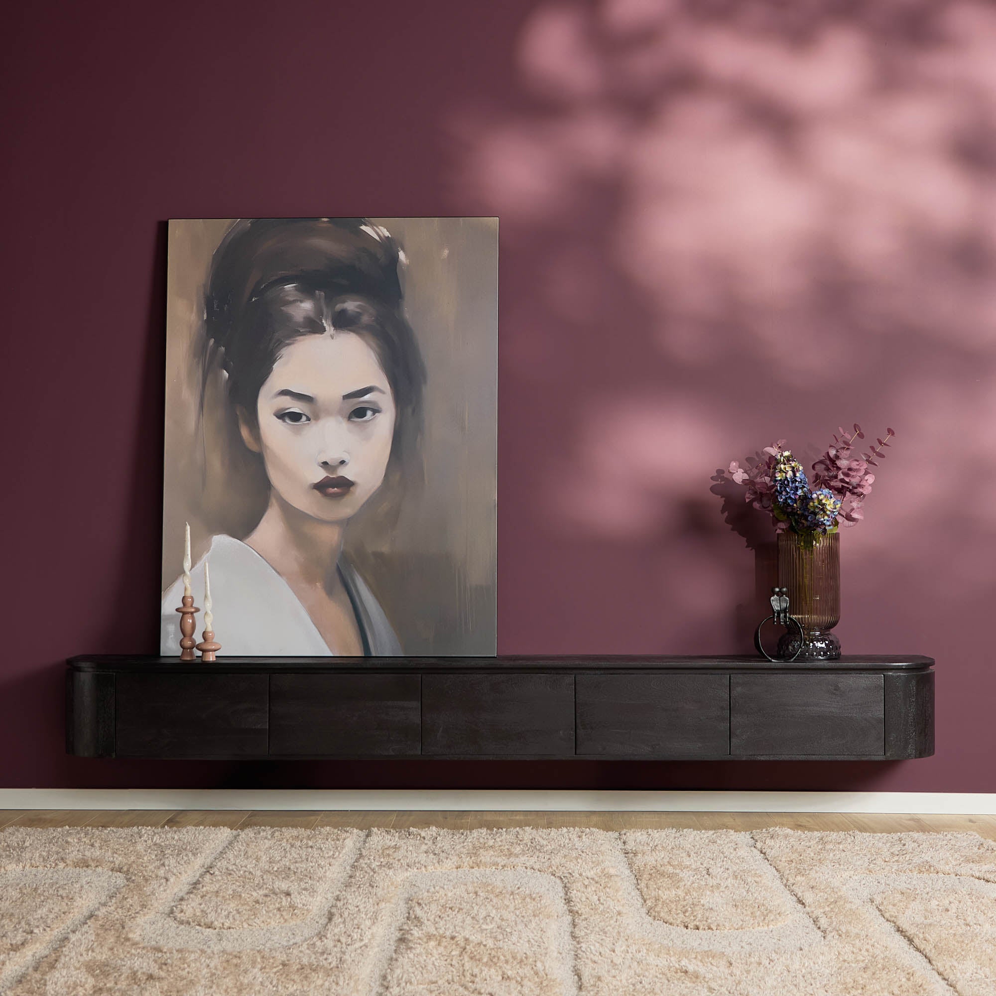 TV-Möbel Excellent Schwarz | 280 cm