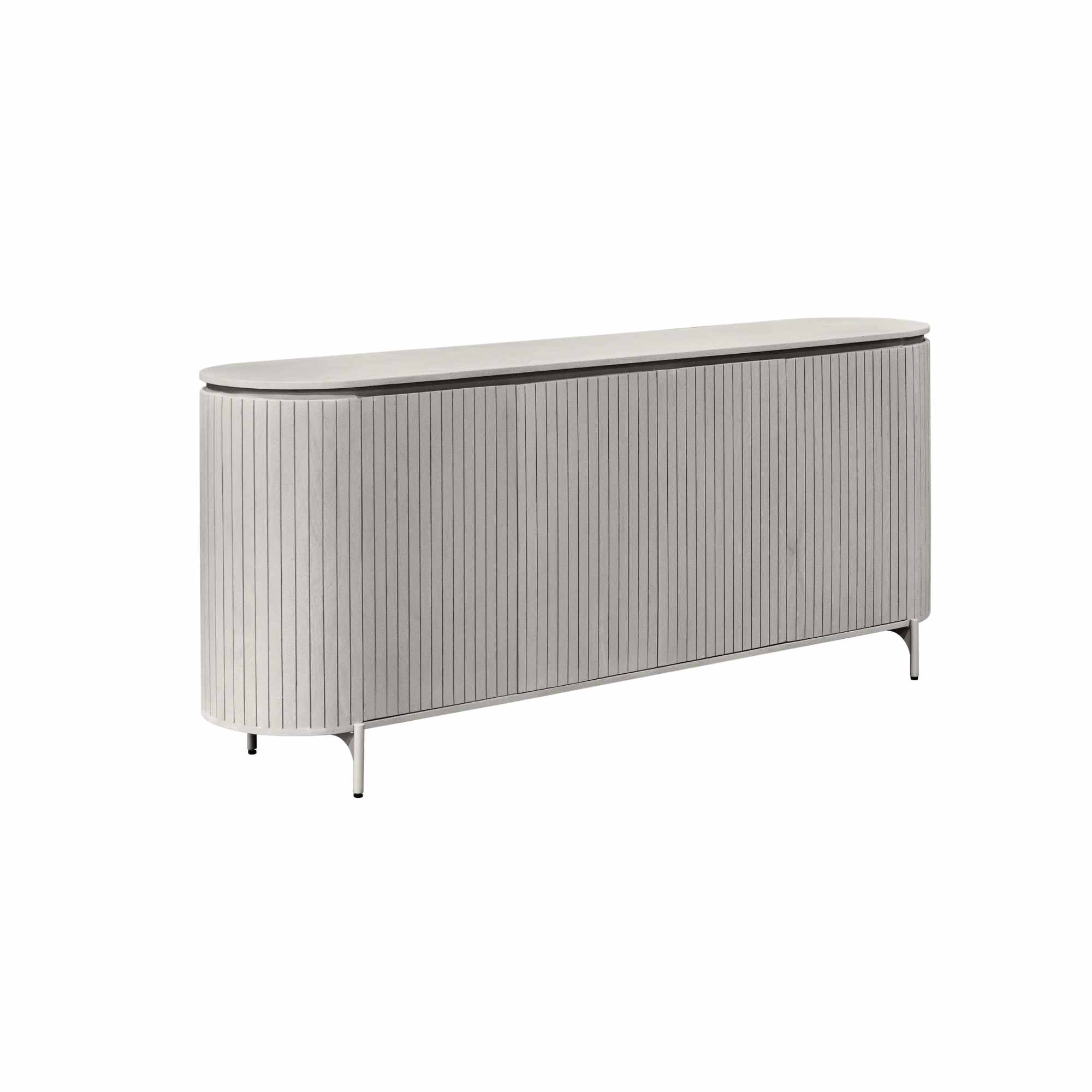 Sideboard Sole – Modernes Dressoir mit vertikalen Lamellen & 4 Türen, 210 x 45 x 90 cm