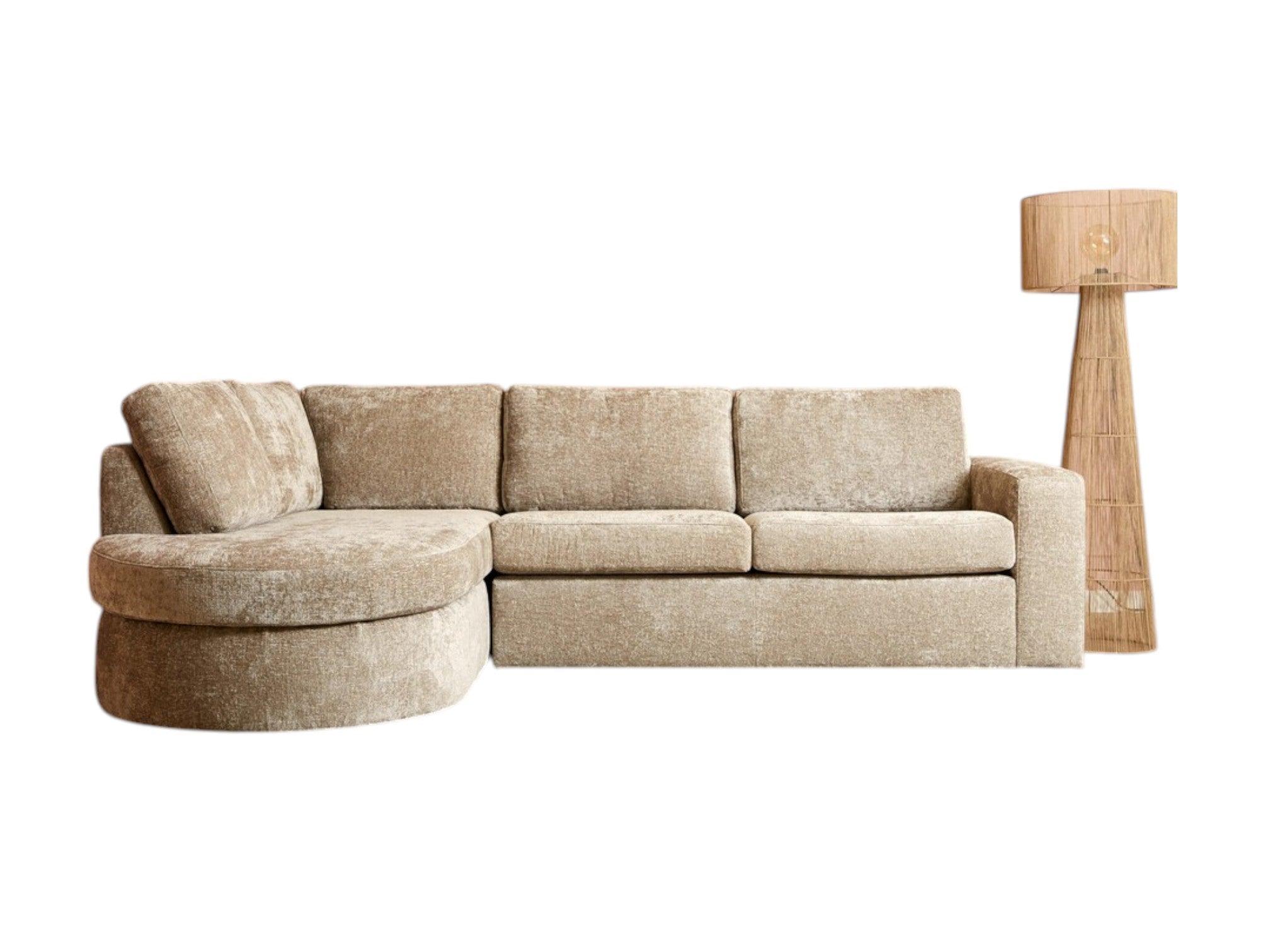 MeinLieblingsplatz Sofa Veronika Beige 2,5-Sitzer mit Recamiere links 264x192x84 cm – modernes Ecksofa & hoher Sitzkomfort