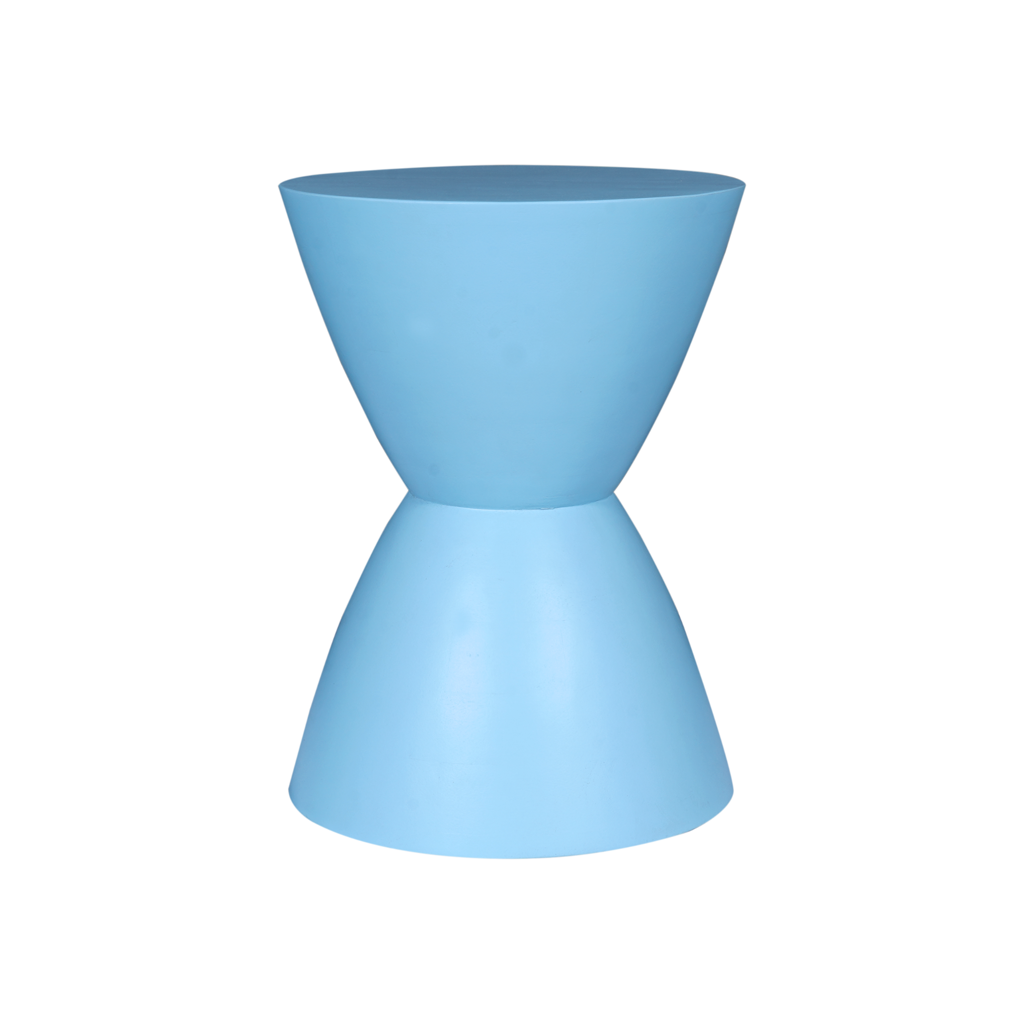 Beistelltisch Abbey 33x33x45 cm – Designer-Tisch aus Mangoholz mit blauem Finish