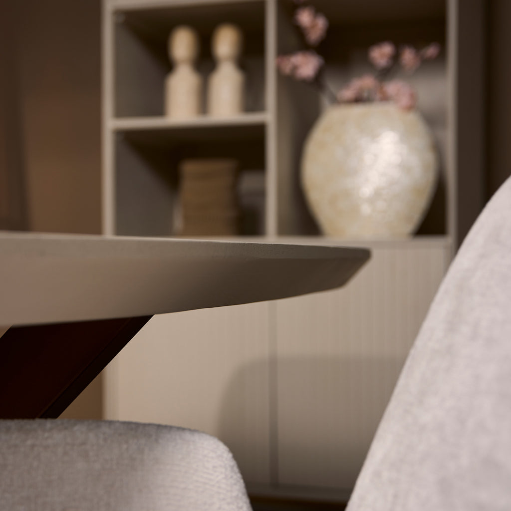 Esstisch Mandy Sand – Rechteckiger Mangoholztisch 160 x 90 x 76 cm mit bronzefarbenem Gestell