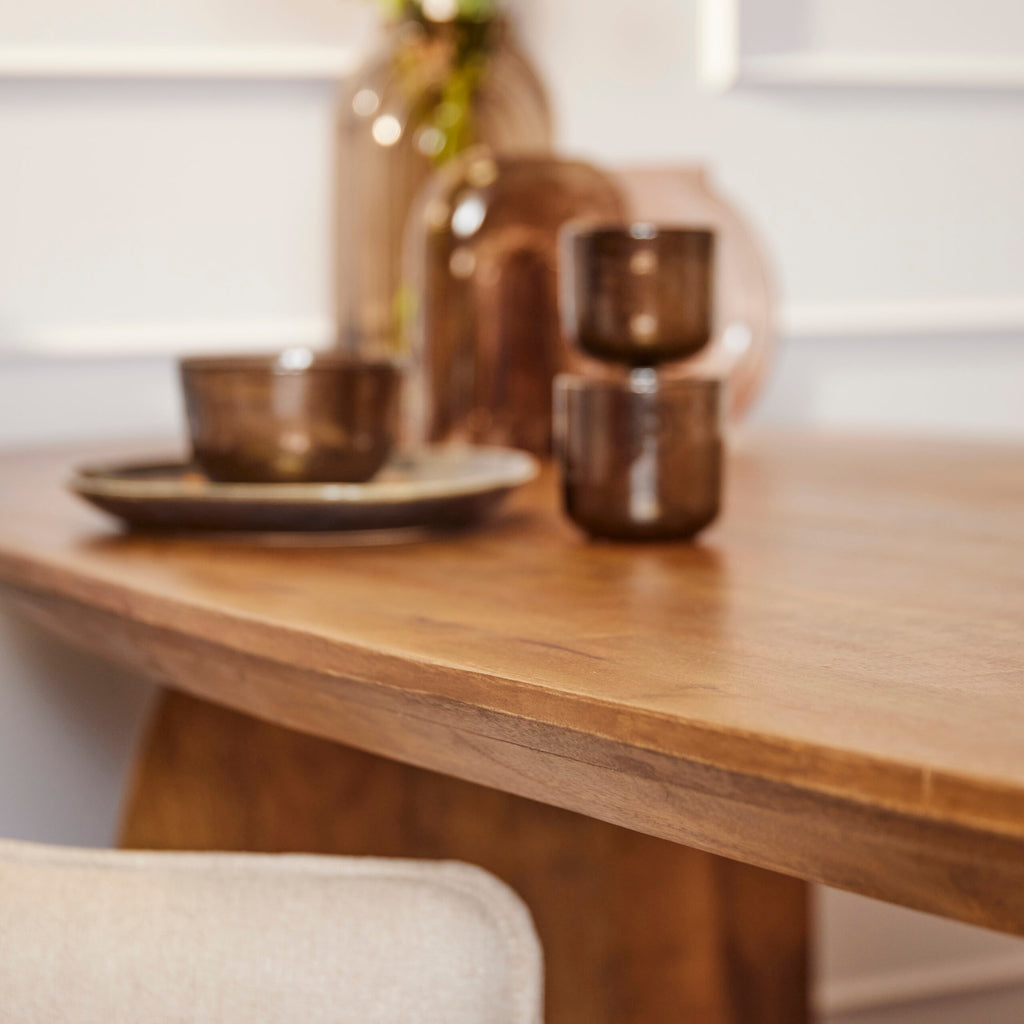 Esstisch TeyTey – Massivholz Tisch aus Mangoholz, 240×100×76 cm, 6 cm Tischplatte, eleganter Holztisch