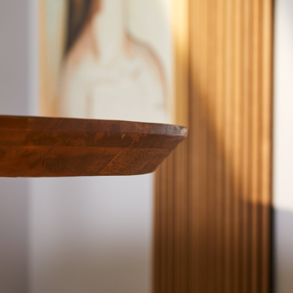 Esstisch Jacky Natur–Mangoholz massiv, Oval, Swiss Edge, 300x120x76 cm