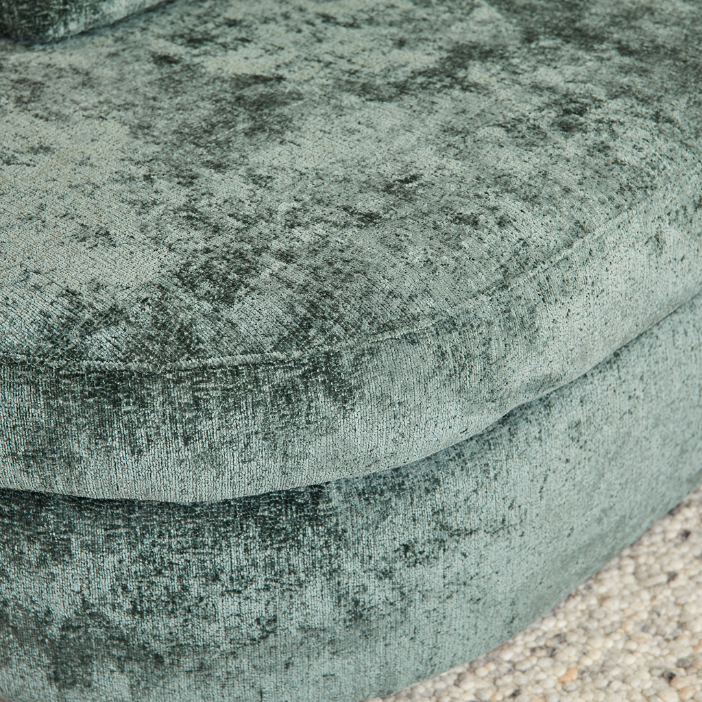 MeinLieblingsplatz Sofa Veronika – 2,5-Sitzer Couch mit Ottomane Links, Chenille Stoff Grün, 264 x 192 cm