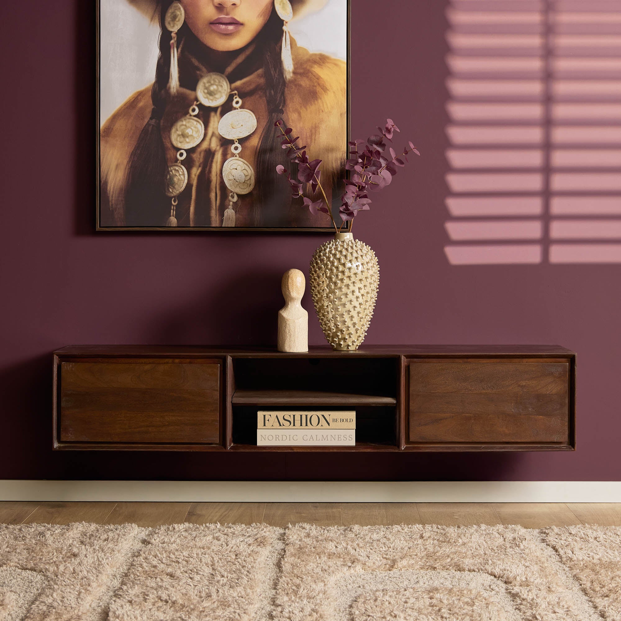 Schwebendes TV-Möbel Ambiance Braun| 160 cm