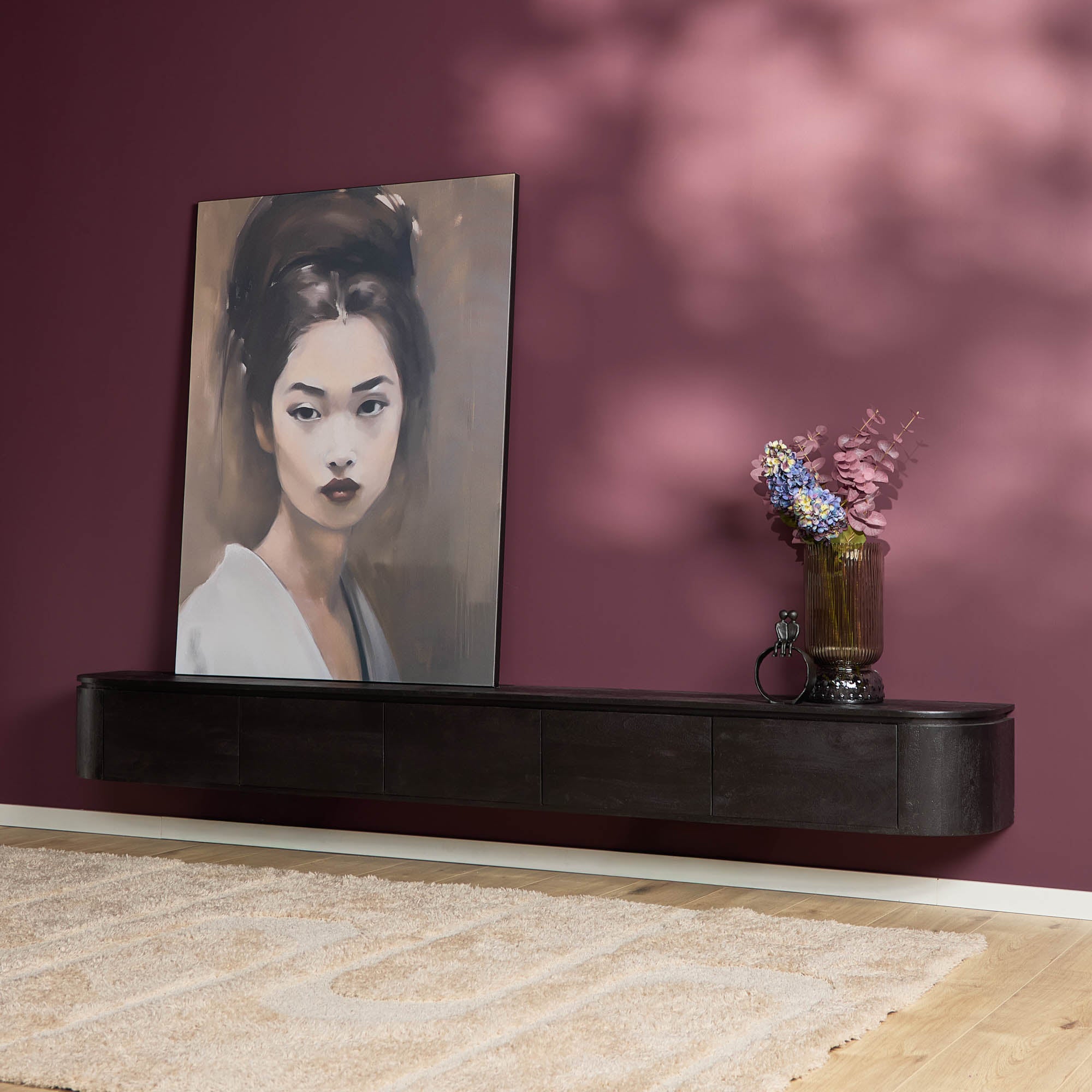 TV-Möbel Excellent Schwarz | 280 cm