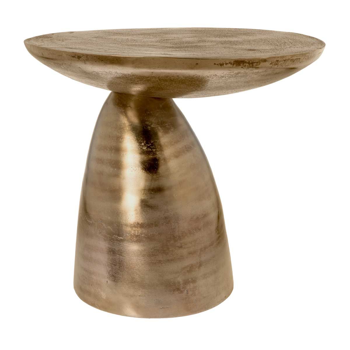 Beistelltisch Jarah Kupfergold – runder Aluminiumtisch mit edlem Metall-Finish, 55 x 55 x 55 cm