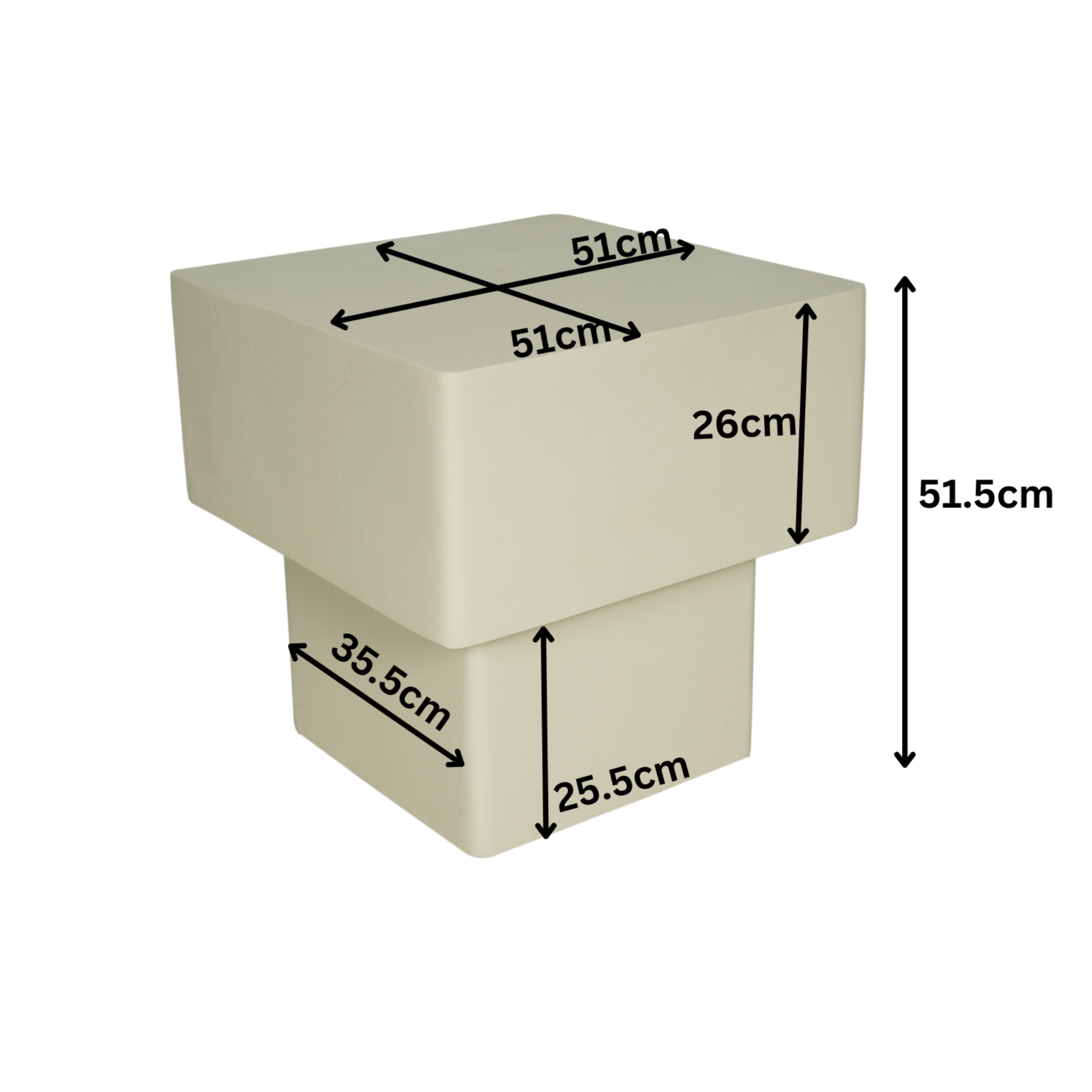 Couchtisch Meri – Mangoholz in Sand-Finish, 90 x 90 x 38 cm, modernes und einzigartiges Design