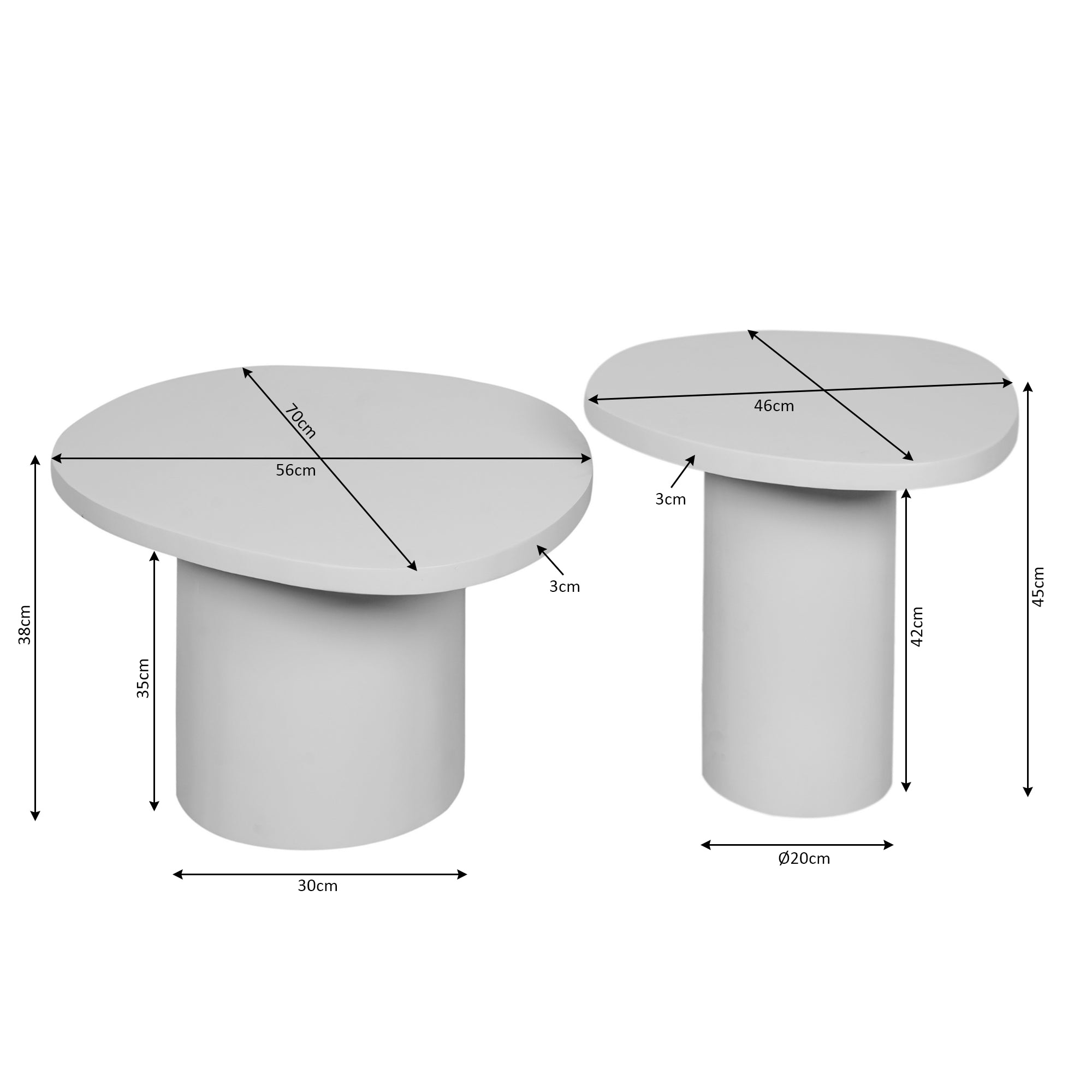Couchtisch Mirre | Braun | Set von 2